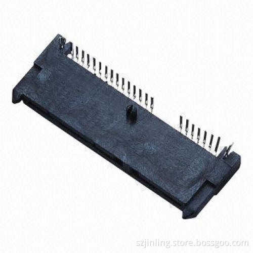 SATA 7 15-pin Connector with Copper Alloy Contact Material, Gold Flash Overall, LCP Insulator